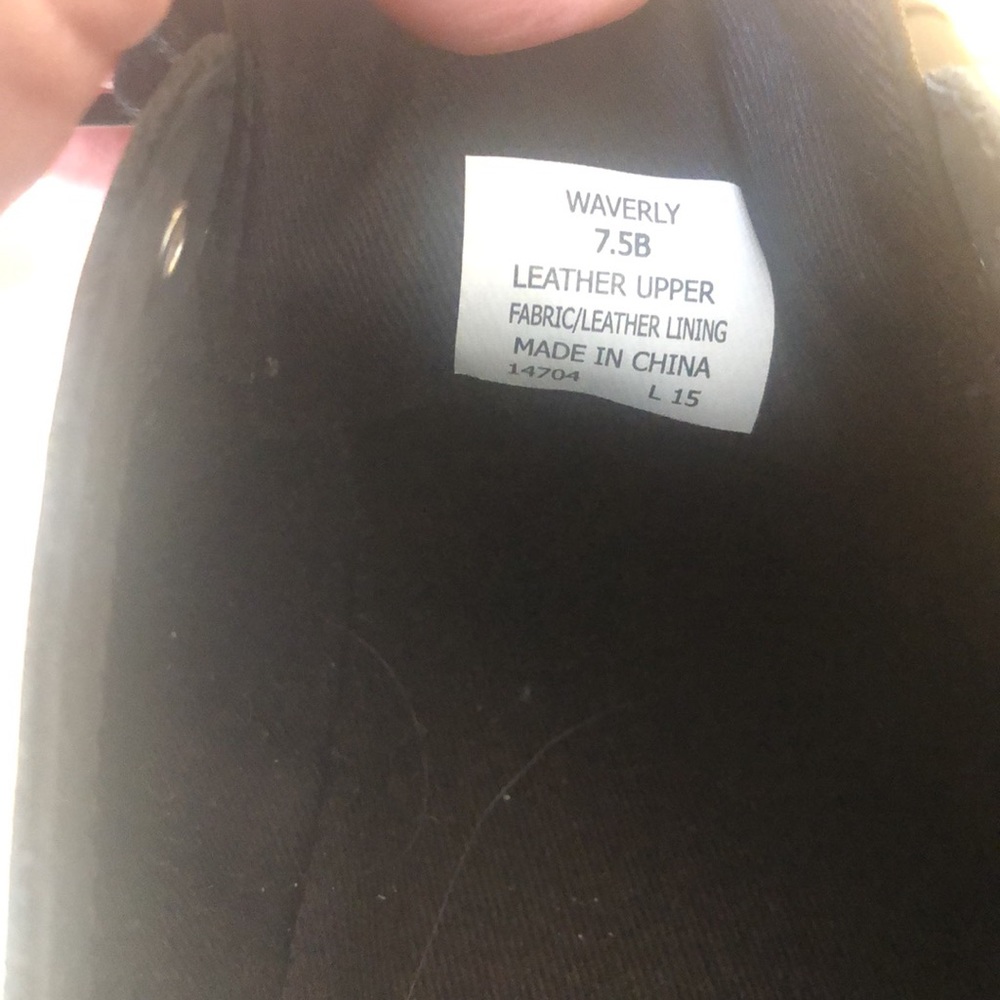 Lauren Ralph Lauren Black Leather Waverly Sneakers Sz 7.5 - Picture 5 of 6